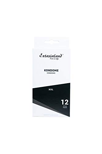 Extasialand pack de 12 preservativos de marca lisos y transparentes XXL – Productos de marca para el sexo XXL Condones en la suscripción de ahorro