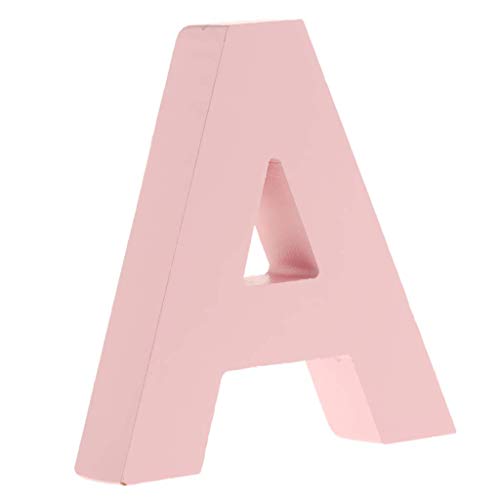 Unbekannt Letras de madera para colgar en la puerta de la A a la Z para habitación de niños, decoración de habitación de niños, color rosa (A)