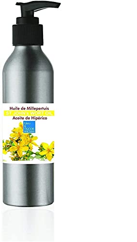 Aceite de masaje Hiperico, Aceite rojo de Hipérico Hierba de San Juan Muy Concentrado No cortado 100 ml 100% Puro Aceite Corporal Macerado en Aceite de Oliva, Vegan y no OGM