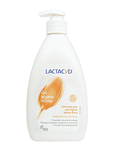 Gel de higiene íntima diario Lactacyd Íntimo 400 ml, pH equilibrado, sin jabón + Toallitas Individuales gratis.