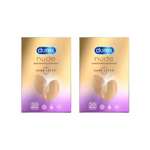 Durex - Preservativos sin látex - Sensación de piel contra piel - 2 x 20 piezas