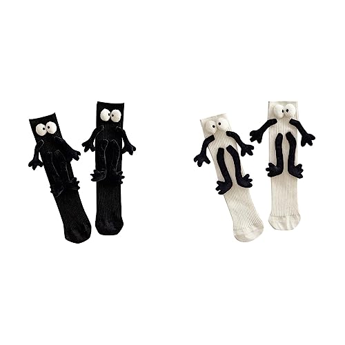 Resplend Couple Funny Socks Divertidos Calcetines Divertidos con Ventosa Magnética 3D Muñecas Par de Calcetines Divertidos para Mujeres Hombres Unisex Divertidos Parejas Tomarse De La Mano, Calcetines