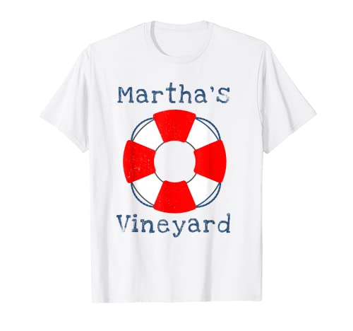 Antiguo Marthas Viñedo Verano Beach Life Preserver Camiseta