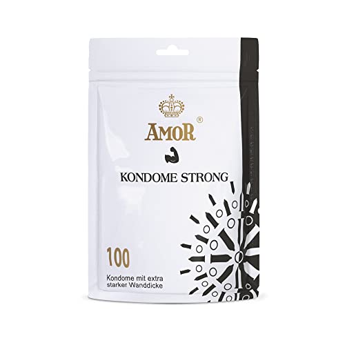 Preservativos AMOR Premium Strong, extrafuertes, grosor de 0,08 mm, Ø 53 mm, paquete de 100