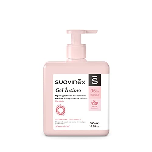Suavinex – Gel íntimo para embarazo y postparto. Fórmula sin Jabón. Ph entre 4.5 y 0.5. 95% Ingredientes de Origen Natural, 500ml