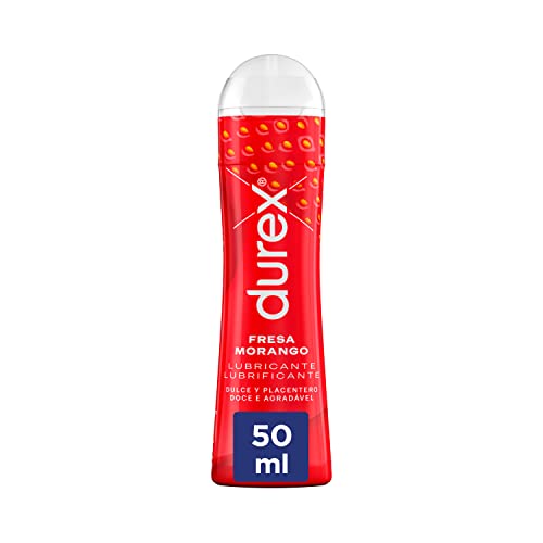 Durex Lubricante Sabor y Aroma Fresa de Base Agua - 50 ml (Paquete de 1)