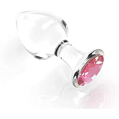 Accesorios de masaje de vidrio transparente, exterior cónico, base de piedras preciosas rosas, portátil liso, diámetro 28 mm