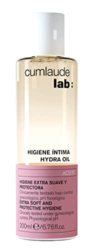 Cumlaude Lab - Hydra Oil Higiene Íntima, Aceite Limpiador Íntimo Hidratante, Alivia el Picor y la Irritación, Acción Emoliente y Suavizante, con Aceite de Almendras y Vitaminas B y E - 200 ml