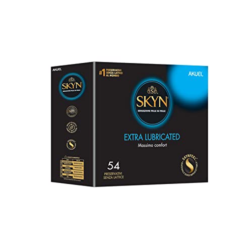 SKYN Extra-Lubricated - Condones sin látex extra lubricados, paquete de 54 unidades
