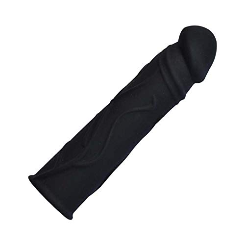 CondóN De Doble Boca Masculino De Silicona Suave Negro Realista Juguete Anticonceptivo Retractable Retractable Del Sexo De Los Pares Multifuncionales De La EyaculacióN Reutilizable