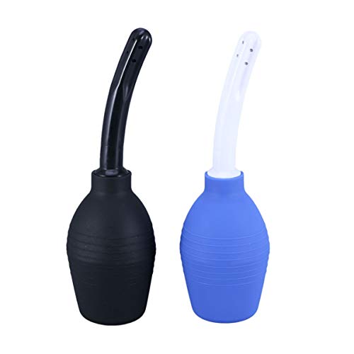 Healifty 2pcs enema douche aplicador botella limpiador vaginal douche vaginal lavado lavado enemator para mujeres hombres 310ml (negro y azul)