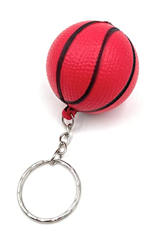 Onwomania - Llavero de madera de baloncesto 3D rojo – hecho a mano, por ejemplo, para el mejor amigo, la mejor amiga, mamá – para hombres, mujeres y niños.