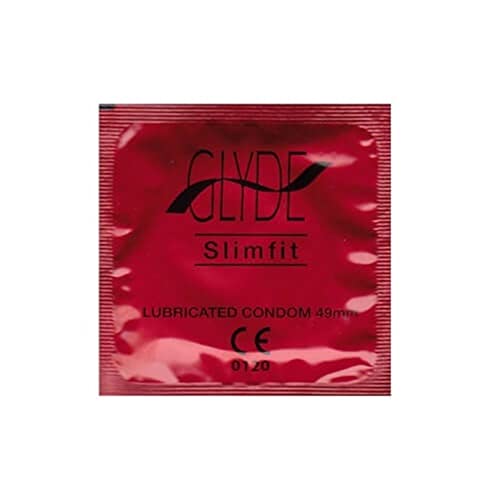 Preservativos masculinos marca Glyde Ultra Slimfit Red Flavour Vegan Condoms 100 Bulk Pack
