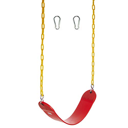 tuzhi Columpios Asiento de Swing de Servicio Pesado para niños Adultos-Eva Swing Conjuntos Accesorios Swing Asiento de reemplazo y carabiners para fácil instalación-roja, 26.5in