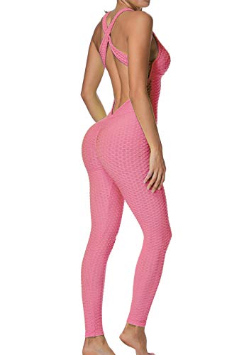 FITTOO Mallas Pantalones Deportivos Leggings Mujer Yoga de Alta Cintura Elásticos y Transpirables para Yoga Running Fitness con Gran Elásticos1370 Rosa XL