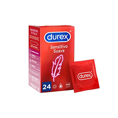 Durex Sensitivo Suave Preservativos Finos y Extralubricados 24 Unidades