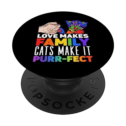 El amor hace que la familia Los gatos lo hagan perfecto Rainbow LGBT PopSockets PopGrip Intercambiable