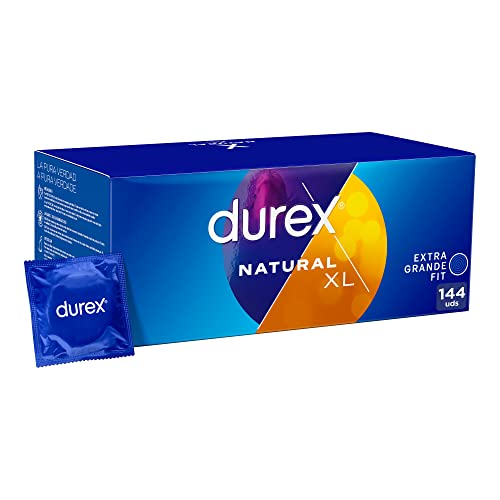 Durex Preservativos Originales Naturales Natural Plus Talla XL - Pack 144 Condones