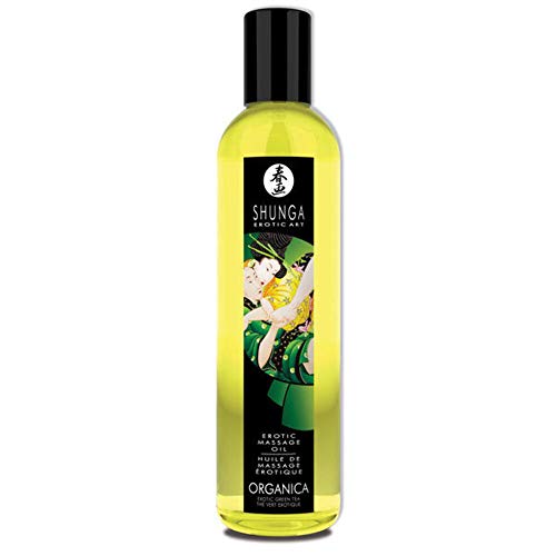 Shunga Aceite Orgánico Exotic Green Tea, Color Amarillo Translúcido - 250 ml