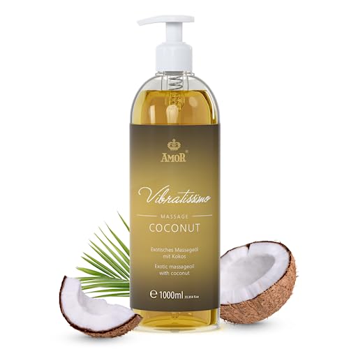 “Coconut” de Vibratissimo: aceite de masaje exótico con coco, aceite afrodisíaco, aceite erótico, 1000 ml