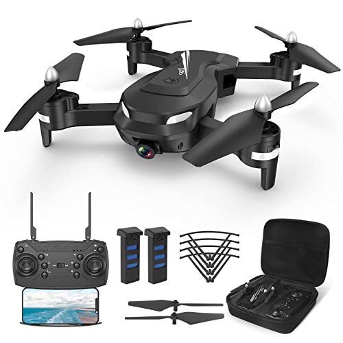 Wipkviey T26 Dron con Camara 1080P para Principiantes | Plegable Drone FPV Quadcopter para Niños, 2 Baterías y Bolsa Portátil, Regalos y Juguetes para Niños