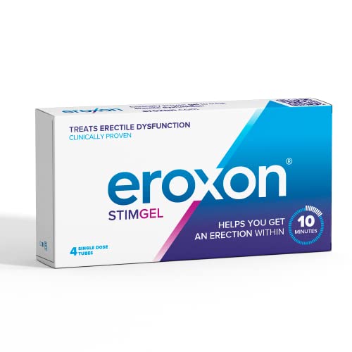 EROXON - StimGel contra la disfunción eréctil - Ayuda a tener una erección en 10minutos - Tratamiento discreto sin pastillas - Compatible con preservativos de látex y lubricantes - 4 dosis por caja