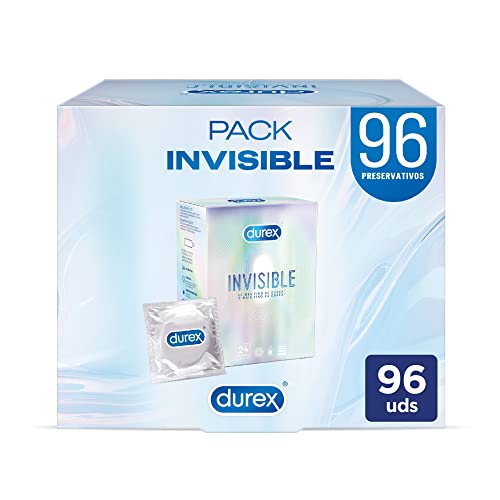 Durex Preservativos Invisible, Ultra Fino Diseñado para Optimizar Sensaciones, Pack 96 condones