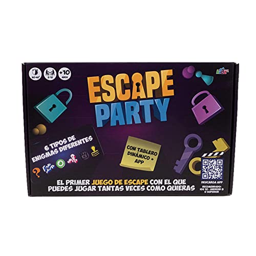 Famosa – Escape Party, Juego de Escape Room Muy Completo, con Posibilidades de Juego Diferentes para Jugar Muchas Veces, hasta 500 Preguntas, acertijos y adivinanzas, a Partir de 10 años, (700016895)