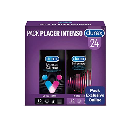 Durex Pack Placer Intenso - Durex Preservativos Mutual Climax + Durex Preservativos Intense - 24 Condones