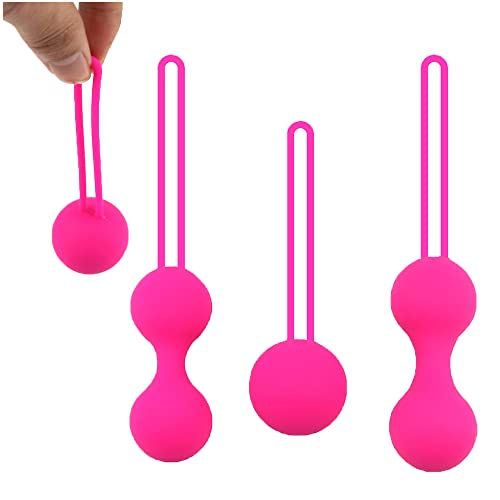 Ejercitador de suelo pélvico femenino con mancuernas contracción posparto y tensado smart ball rosa (3 uds)