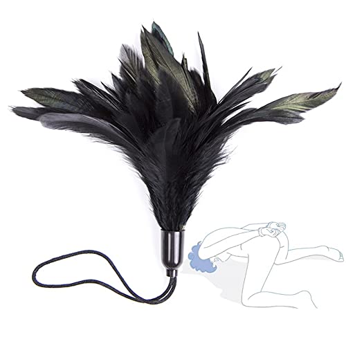 1 látigo de plumas para pareja, accesorio de felpa para pala (negro).