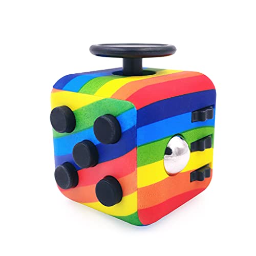 FIDGETARIAN Cubo Antiestres Niños Adultos - Fidget Toy Anti Estrés - Juguetes Antiestres con 6 Módulos Relajantes - Figet Toys Juguetes para Adultos Adolescentes y Niños - Arcoíris