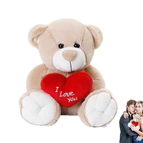 Osos de peluche - Oso de peluche de aniversario con corazón,Juguete de peluche de oso de animales suaves para niños de 9.84 pulgadas para el Día de San Valentín, Día de la Madre, Día del Niño Rooeling