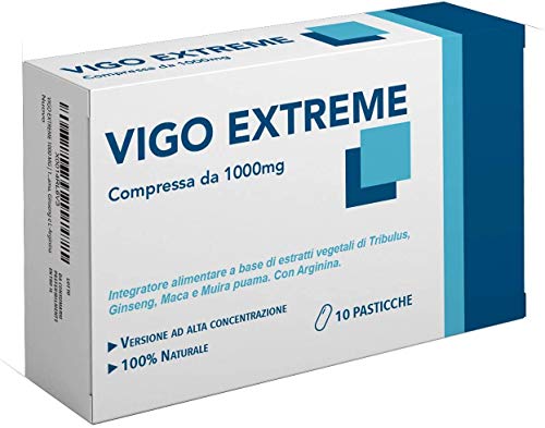 VIGO EXTREME 1000 MG | 10 Cáps. Sin Ninguna Contraindicación | Made In Italy | Energizzante Naturale con Tribulus, Maca, Muira Puama, Ginseng y L-Arginina