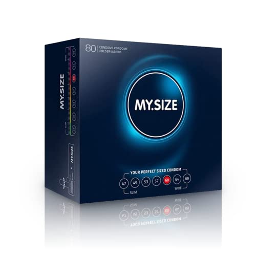MY.SIZE - Preservativos tamaño 5, 60 mm, paquete grande, 80 unidades