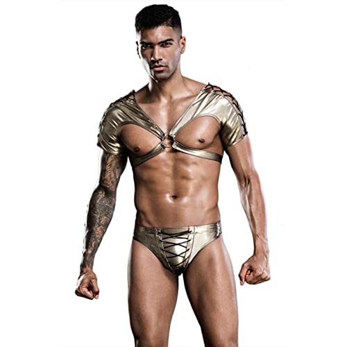 LRFSD Conjunto de uniforme de lucha de Gladiatus sexy para hombre, juego de rol, disfraz de baile gay