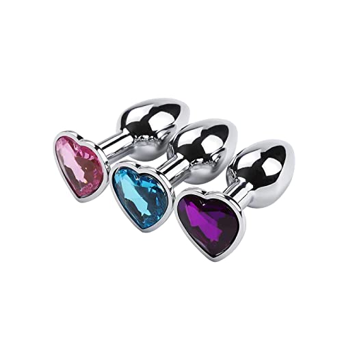 GAOSJX Fondo de Corazón de Tres Piezas, Accesorios de Piedras Preciosas de Metal de Diamante de Cristal