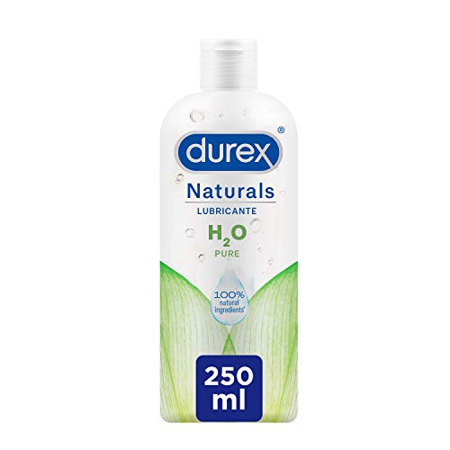 Durex Naturals H2O Lubricante Base Agua, 100% Natural Sin Fragancia, Colorantes ni Agentes Irritantes – 250ml