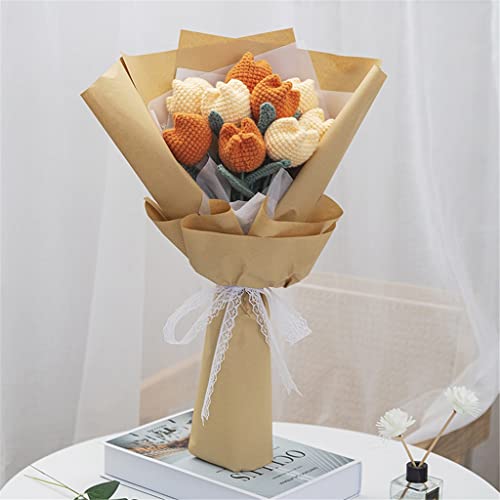 Corona floral para puerta de flores, kit de bricolaje, juego de material de ganchillo de hilo, ramo de tulipanes, propuesta de flores preservadas, regalo de boda, cumpleaños, decoración del hog