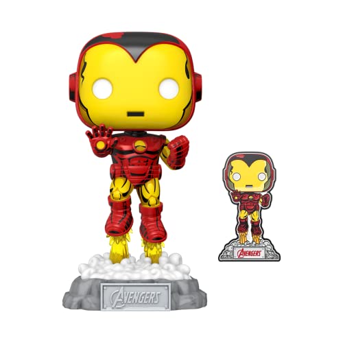 Funko POP! Marvel: A60- Comic Iron Man Con Pin - Exclusivo De Amazon - Figuras Miniaturas Coleccionables Para Exhibición - Idea De Regalo - Mercancía Oficial - Juguetes Para Niños Y Adultos
