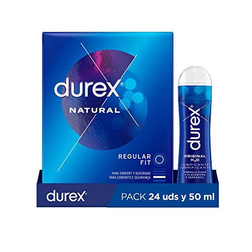 Durex Preservativos Comfort + Lubricante Play Original - 24 Condones + 50ml, color Azul, 2 Unidades