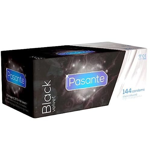 PASANTE Black Velvet Condoms – Paquete de 144 conservadores