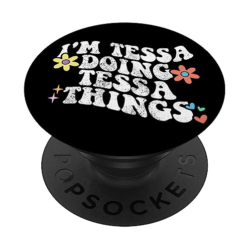 Retro Groovy I'm TESSA haciendo cosas divertidas de TESSA para el Día de la Madre PopSockets PopGrip Intercambiable