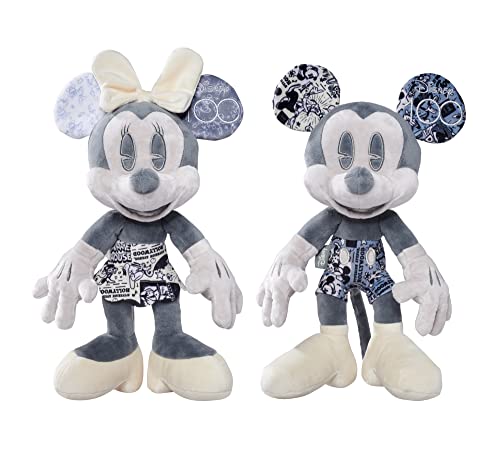 Simba Toys - Disney Mickey Mouse & Minnie Mouse D100 Collector-Set - Edición Coleccionista Limitada 100 Años Disney con Caja de Regalo, Certificado y Número de Serie, para Adultos y Niños, 33 cm