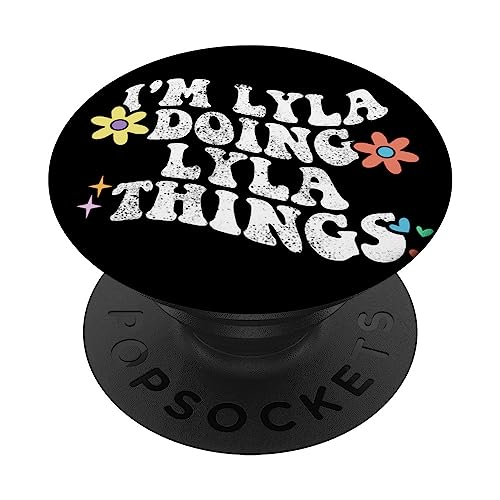 Retro Groovy, soy LYLA haciendo cosas divertidas para el Día de la Madre PopSockets PopGrip Intercambiable