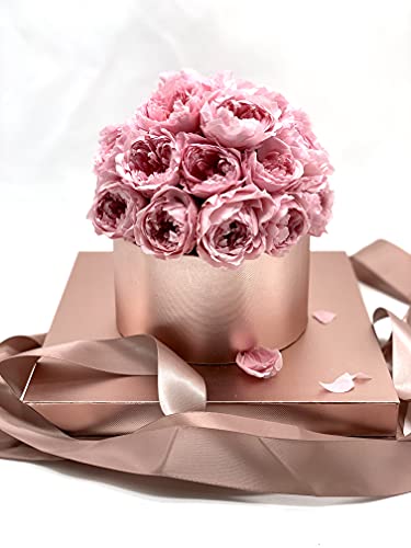 Bouquet Peonías preservadas Rosa - Flores día de la Madre - Peonias eternas en Caja Transparente con DEDICATORIA