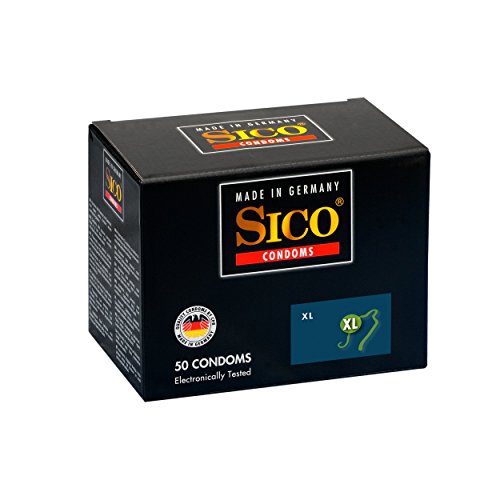 SICO XL condones - tamaño 54 mm - látex de caucho natural - embalado individualmente en una caja - 50 piezas - Made in Germany