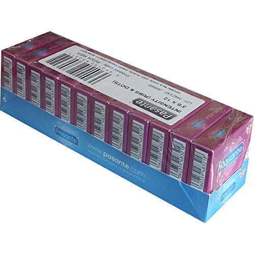 Pasante Preservativos con costillas y granos (paquete de 36 unidades, Pasante Intensity Ribs&Dots) Condones acanalados y granulados, máxima estimulación, extra estimulante