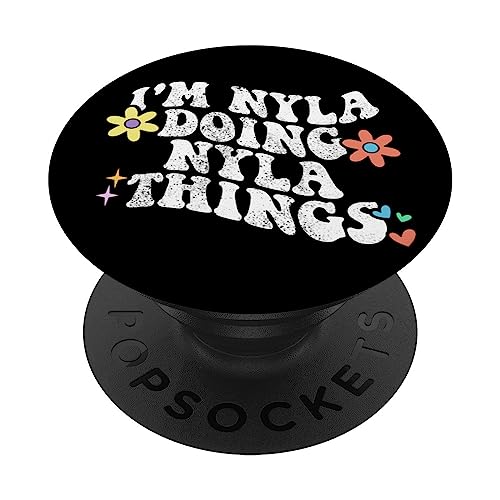 Retro Groovy, soy de NYLA haciendo cosas divertidas para el Día de la Madre PopSockets PopGrip Intercambiable