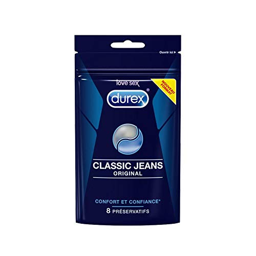 Durex Classic Jeans - Preservativos extra lubricados (8 unidades)